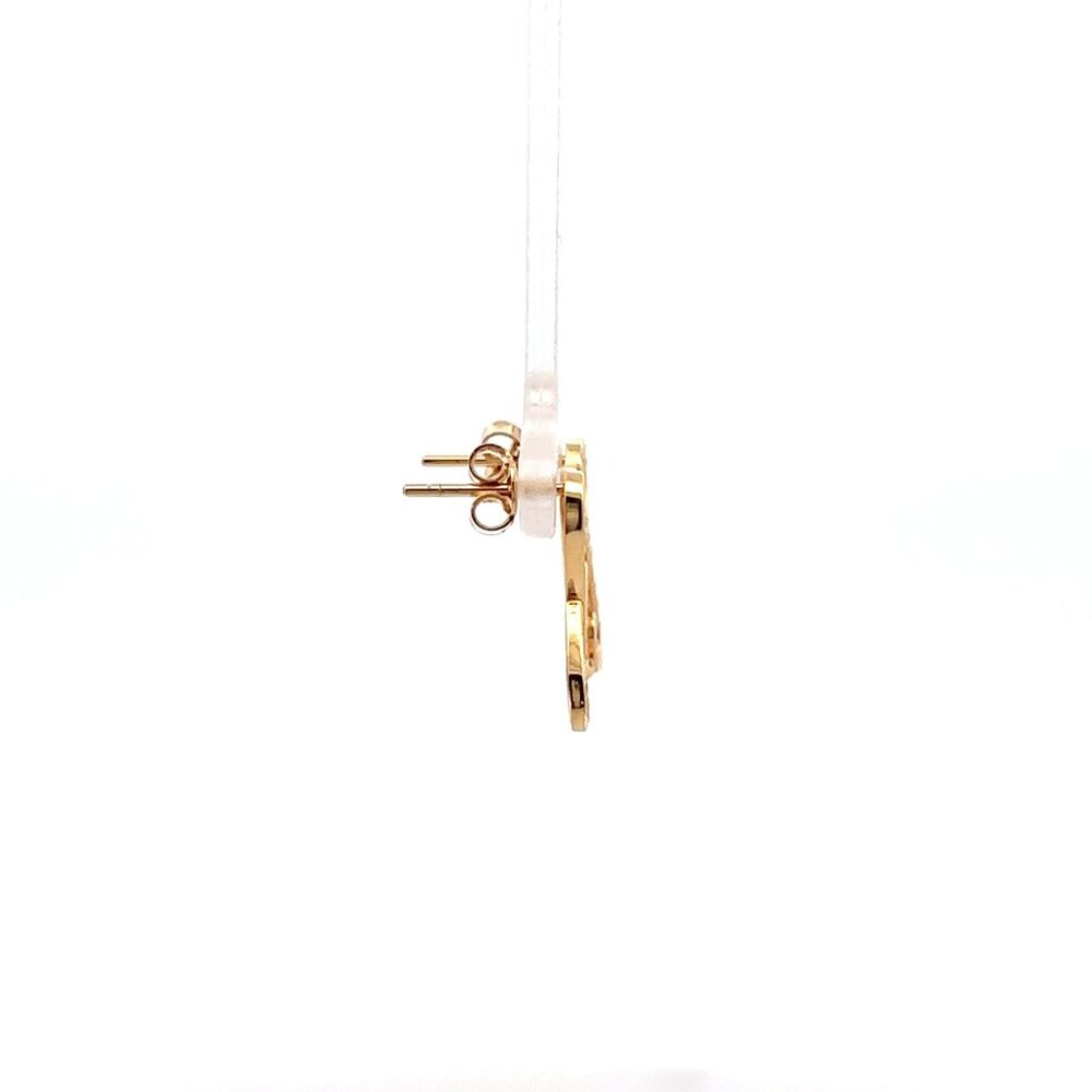 18K Gold Earrings Post Infinity 1.80 grams - Picture 9 of 9